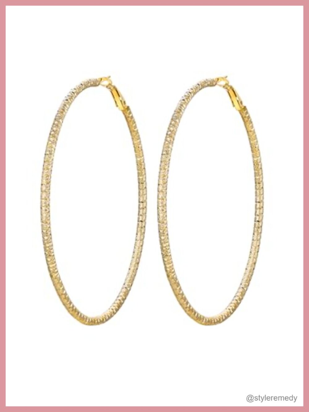 14K Gold Plated Hoop Earrings Stainless Steel Statement Women